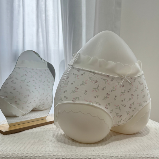 [Free Size - 43-70kg] Ultra-Thin Floral IceSilk Panty – Mid-Waist Seamless Briefs