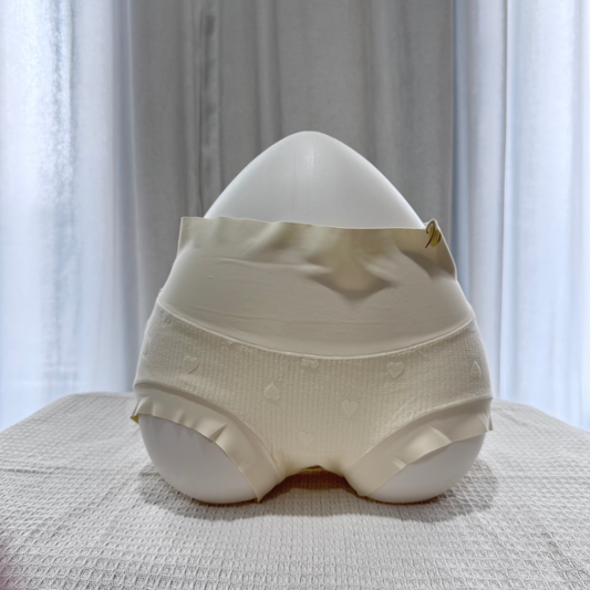 [Plus Size XL-XXL] JellySkin Mid-Waist Seamless Panty – 5A Antibacterial Heart Jacquard Edition