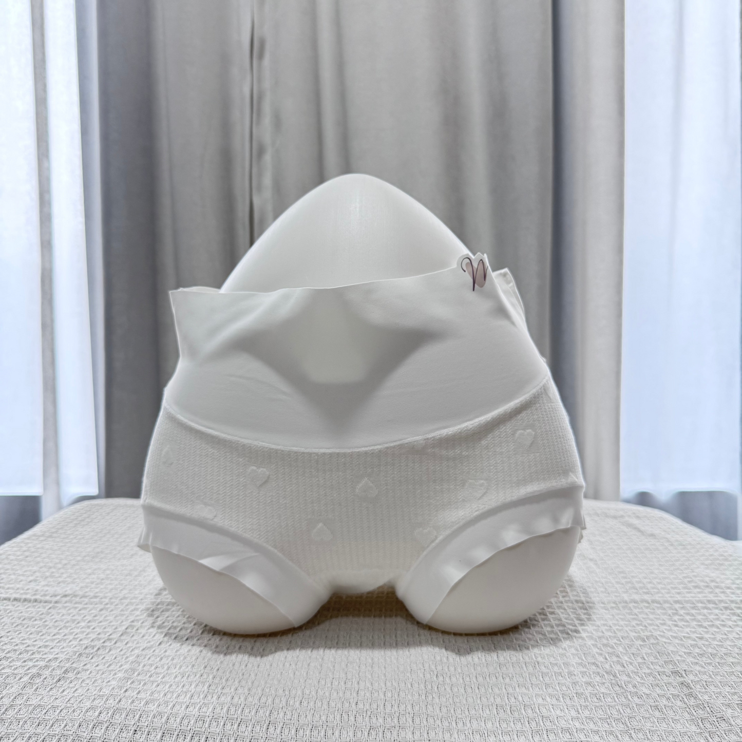 [Plus Size XL-XXL] JellySkin Mid-Waist Seamless Panty – 5A Antibacterial Heart Jacquard Edition