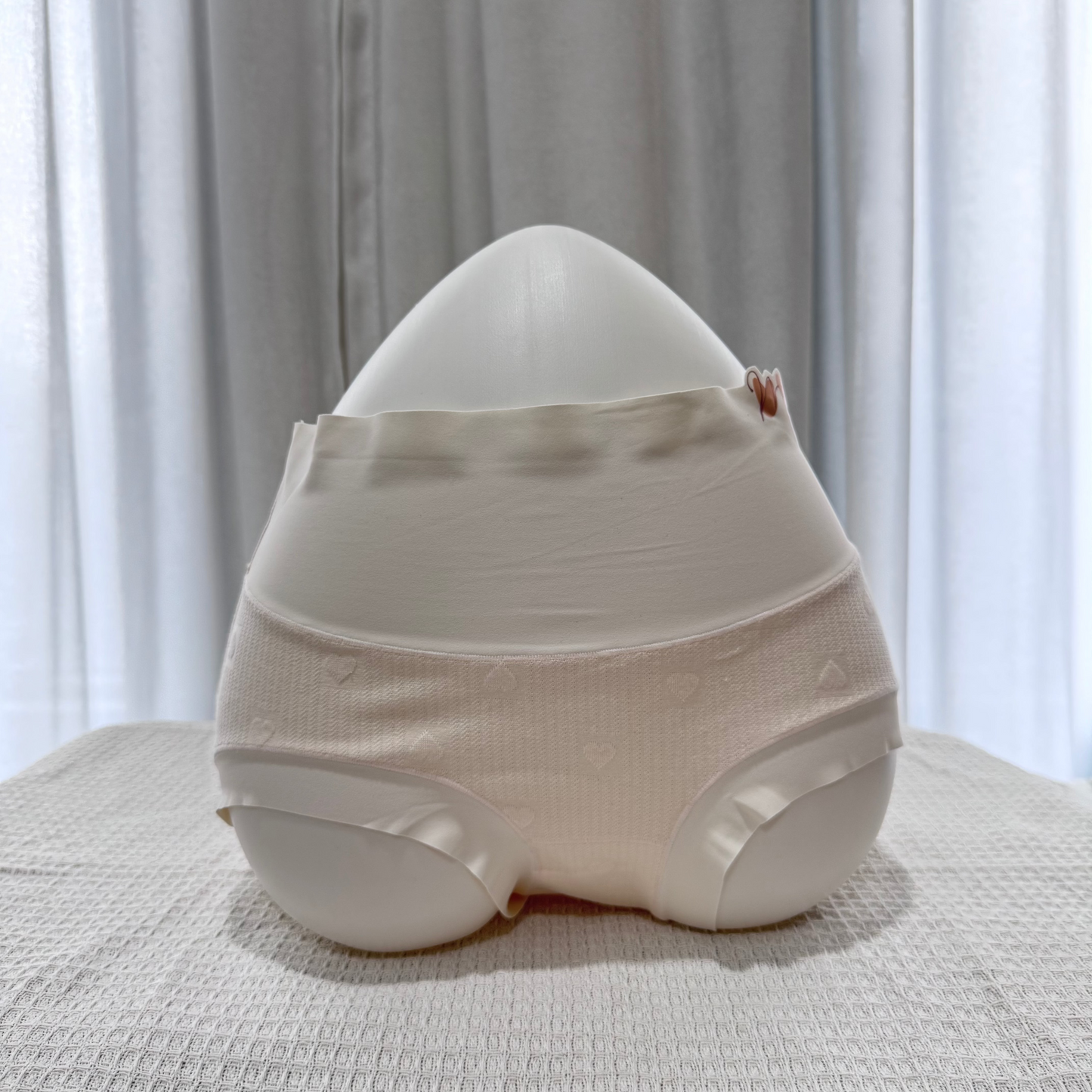 [Plus Size XL-XXL] JellySkin Mid-Waist Seamless Panty – 5A Antibacterial Heart Jacquard Edition