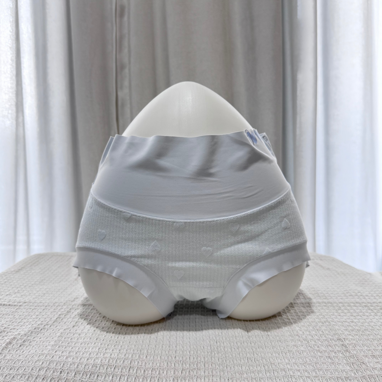 [Plus Size XL-XXL] JellySkin Mid-Waist Seamless Panty – 5A Antibacterial Heart Jacquard Edition