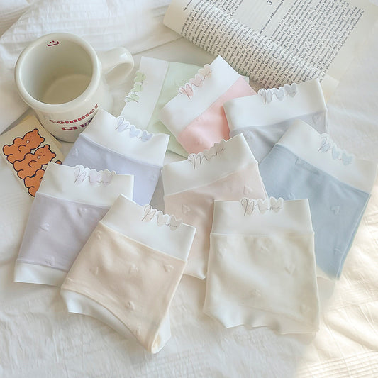 [Free Size - 43-70kg] JellySkin Mid-Waist Seamless Panty – 5A Antibacterial Heart Jacquard Edition