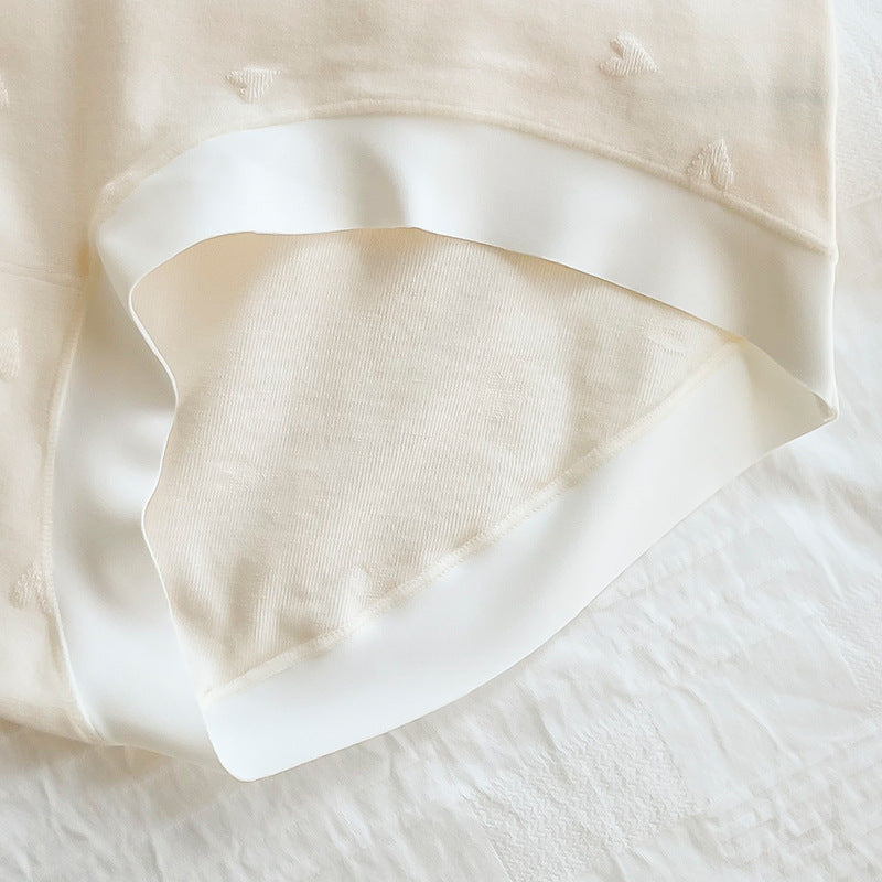 [Free Size - 43-70kg] JellySkin Mid-Waist Seamless Panty – 5A Antibacterial Heart Jacquard Edition